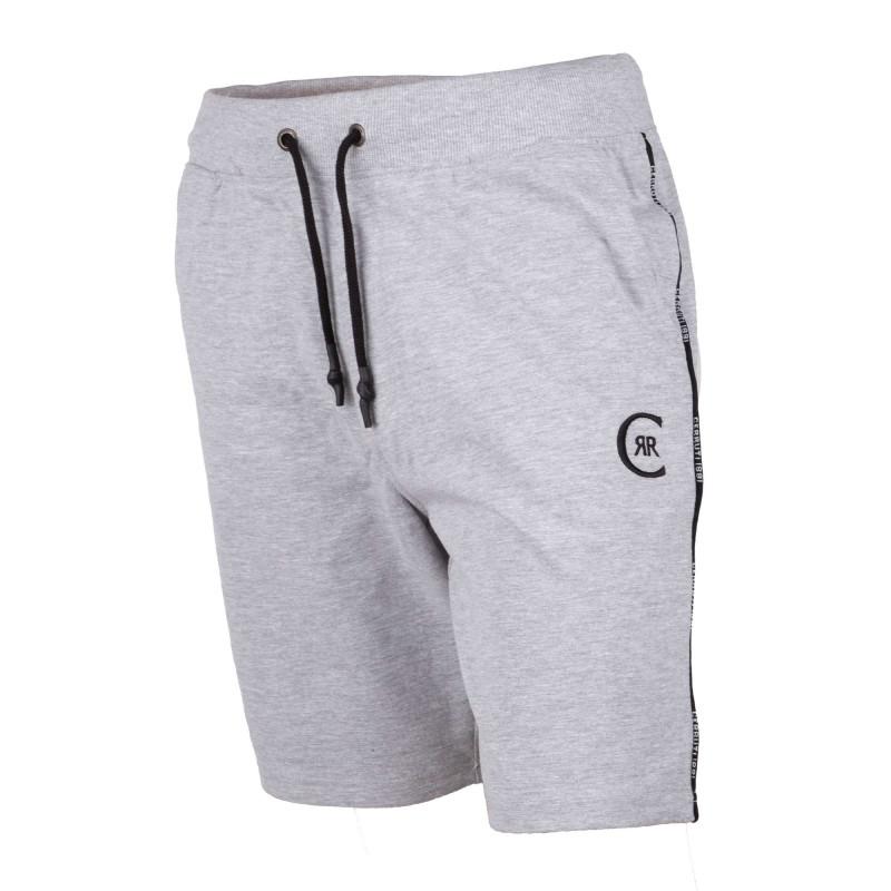 Мужские джоггеры-бермуды с черной окантовкой и логотипом из хлопка Perpignan CERRUTI