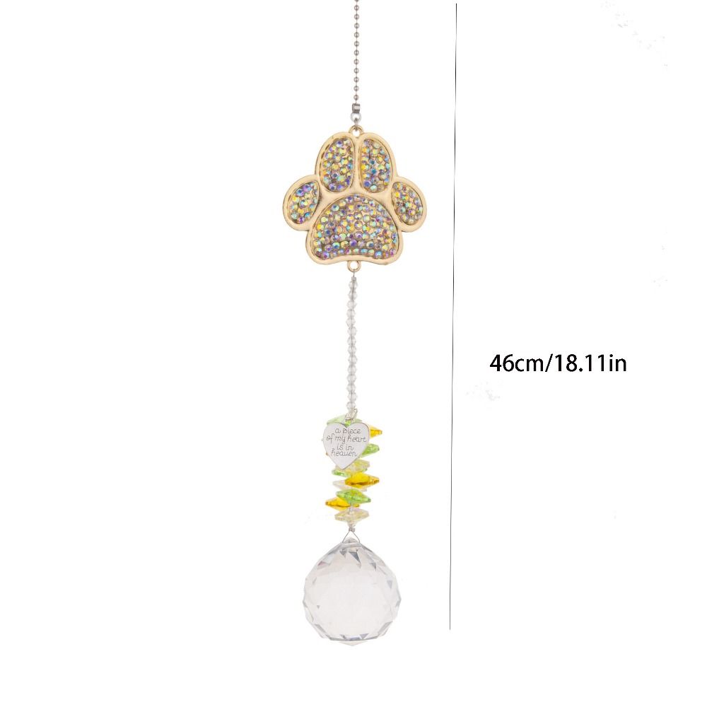 Поделки Кристальный Отпечаток Лапы Ловец Солнца Креативные Подвесные Колокольчики Ветра Новинка Коллекция Цветного Света Подвеска Дерево