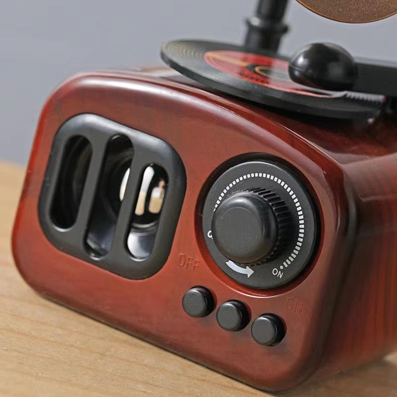 Music Box, Retro Phonograph Music Box Decoration Ornament Musical Box Table Desk Decoration Valentine's Day Gifts