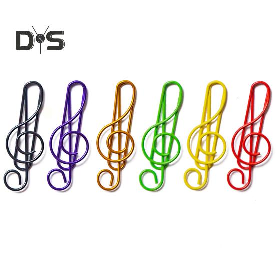 100Pcs Music Note Paper Clips Treble Clef Design Strong Clamping Force Music Page Holders Office School Supplies