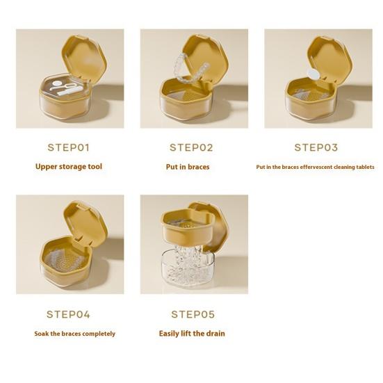 Двухслойный фиксатор, переносная ванна для замачивания зубных протезов с сетчатым фильтром, невидимая капа для зубов, держатель для контейнера для выравнивателя зубов