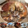 Leopard Tiger Lion Cat Round Carpet Living Room Large Carpet Comfortable Soft Carpet Floor Mat Bedroom Carpet