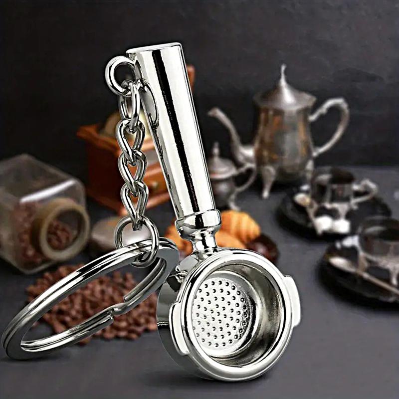 1PC Accessories Fashion Coffee Portafilter Pendant Alloy Keychain Coffee Keyring Gift Car