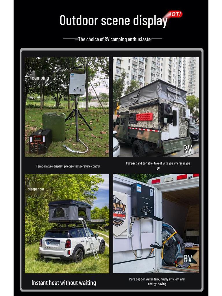 2025 New Portable Outdoor Gas Water Heater for Camping
