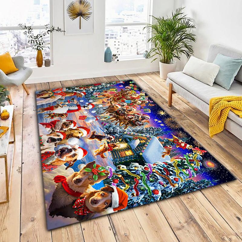 Christmas and New Year gifts cute snowmen Christmas trees Santa Claus carpets home decor non slip seats chair cushions decorative carpets P12