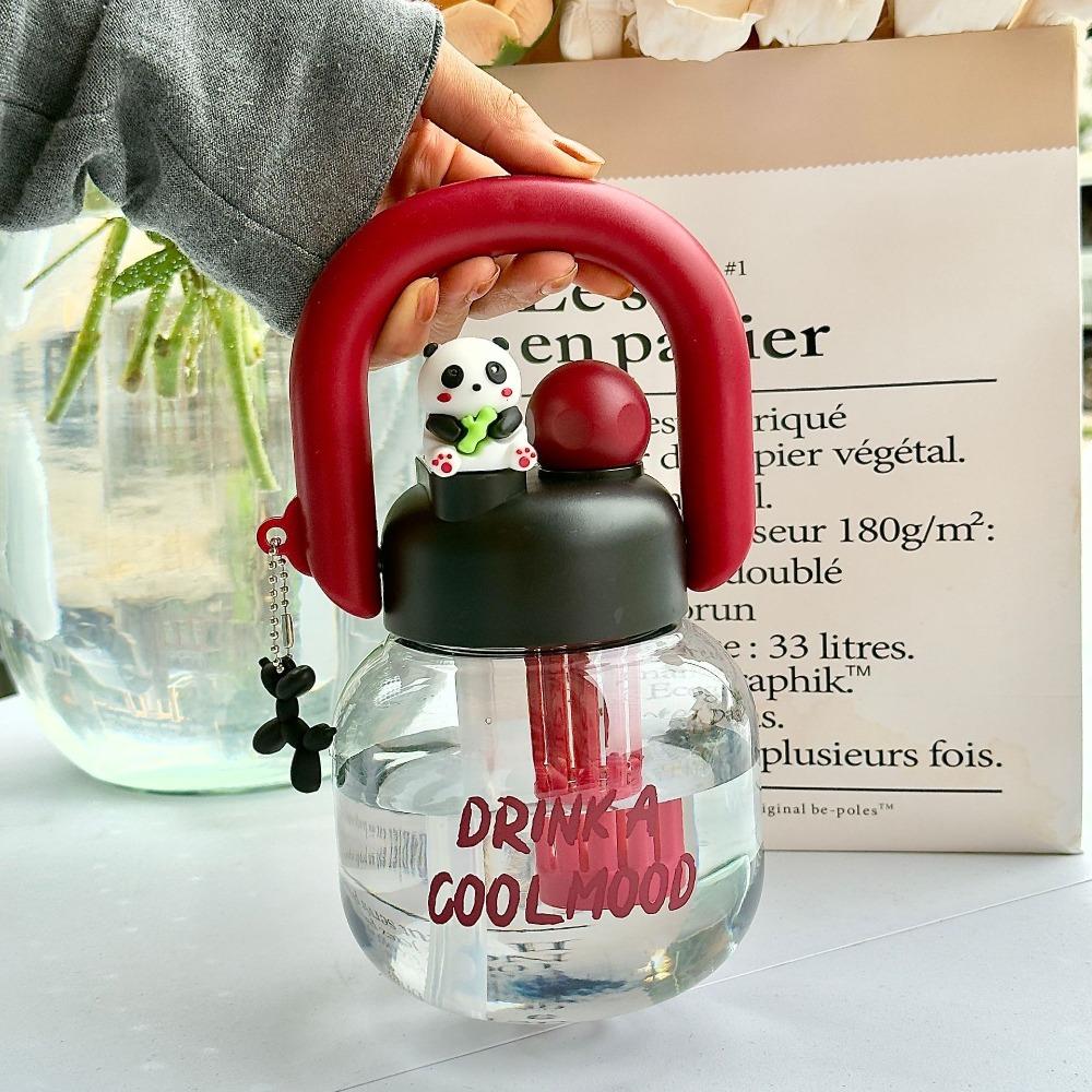 With Straw Portable Drink Bottle Leakproof Transparent Bottle Kids Water Sippy Cup Outdoor