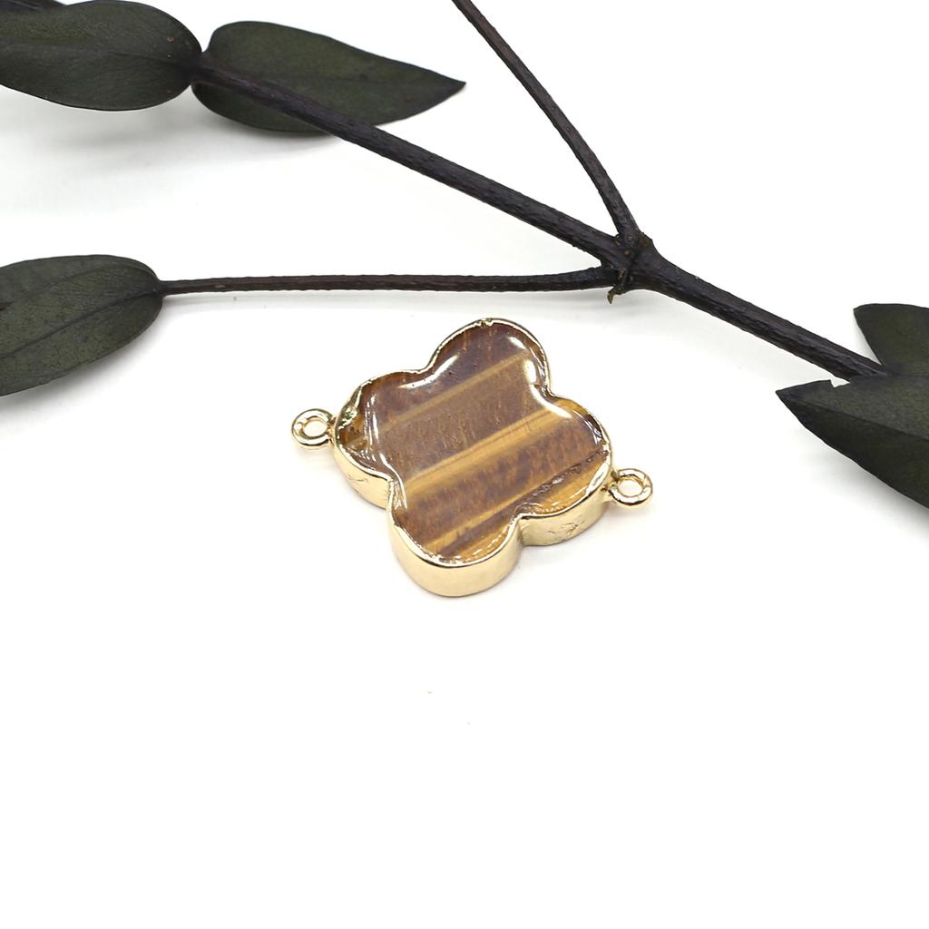 Necklace Connector Natural Stone Lapis Lazuli/Labradorite Quadrangle Connector For Jewelry Making DIY Necklace Bracelet Accessor