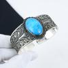 Sleeping Beauty Turquoise Gemstone Handmade 925 Sterling Silver Cuff Bangle, Sleeping Beauty Turquoise Bangle,For Wife, Unisex Bangle, Gifts