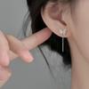 Серьги-гвоздики из стерлингового серебра 925 пробы с цирконами, бабочками, короткой цепочкой и кисточками для женщин, классические тонкие ювелирные изделия, аксессуары в стиле легкой роскоши