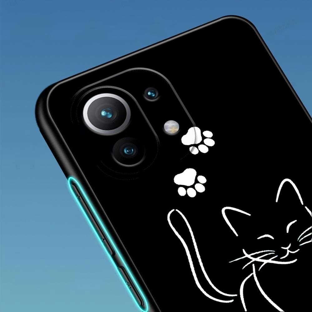 Черные Кошки Привет Для Xiaomi 15 Ultra 11T 12T 13T 14T Pro 11Lite Чехол Для Телефона Mi POCO X7 M7 F7 Pro F5 F6 M6 X3 X5 X6 Чехол Милый кот