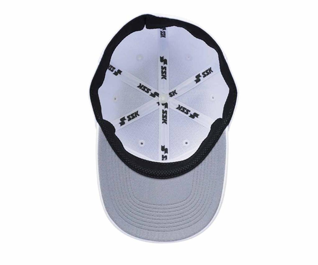 Бейсболка SSK с квадратными полями BC061 белая L 6-гранная