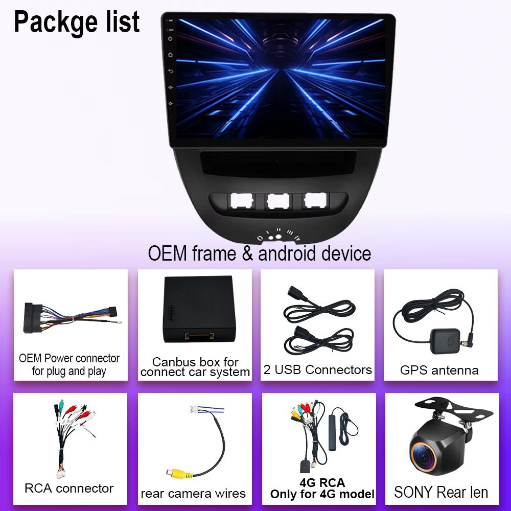 Android 14 автомобильное радио для Peugeot 107 Toyota Aygo Citroen C1 2005-2014 2Din мультимедийный видеоплеер Carplay авто стерео головное устройство