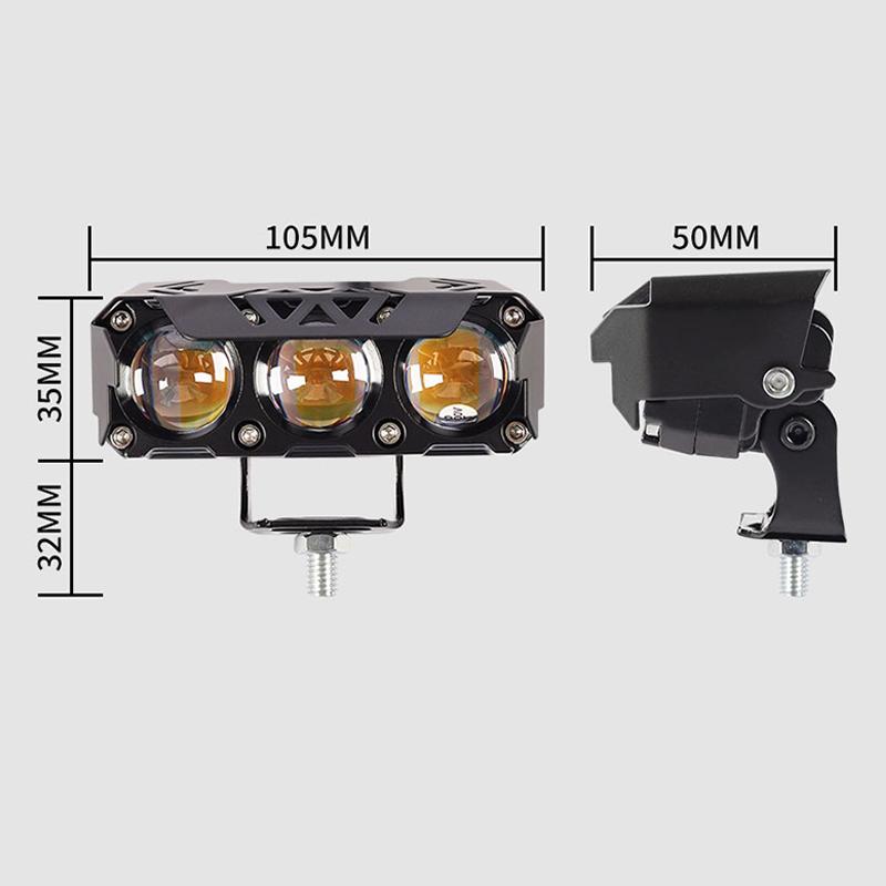 Светодиодный прожектор для мотоцикла, двухцветный дальний/ближний свет, противотуманные фары для автомобилей, грузовиков, внедорожников, UTV, 12 В, 60 В, мини-линзовая фара дальнего света