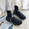 Дизайнерские женские кроссовки Paris Knitting Boots Stretch Trainers Sneakers Повседневная дышащая обувь для женщин zapatos de mujer