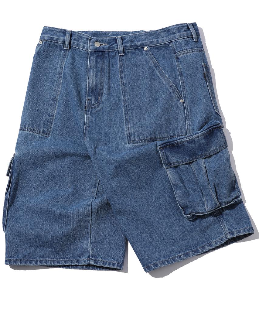 CPGN STUDIO Bermuda Fatigue Cargo Denim Pants Indigo