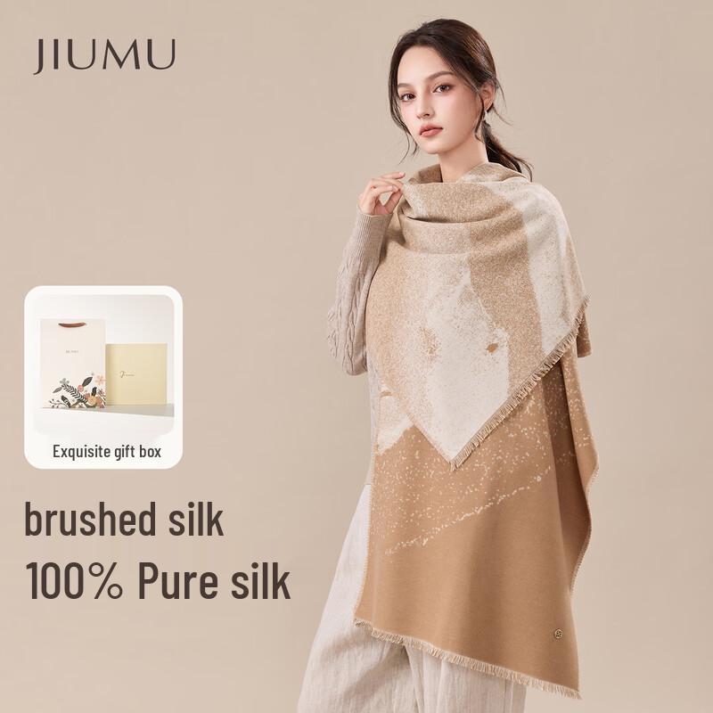 JIUMU Шарф из 100% шелка-тусса для женщин