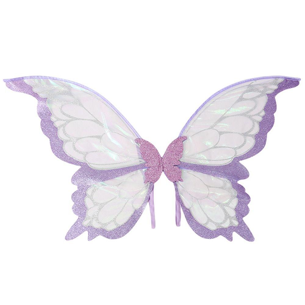 Funny Adults Kids Fairy Wings Sparkling Holiday Party Girls Angel Wings Two-Color Butterfly Costume Wings
