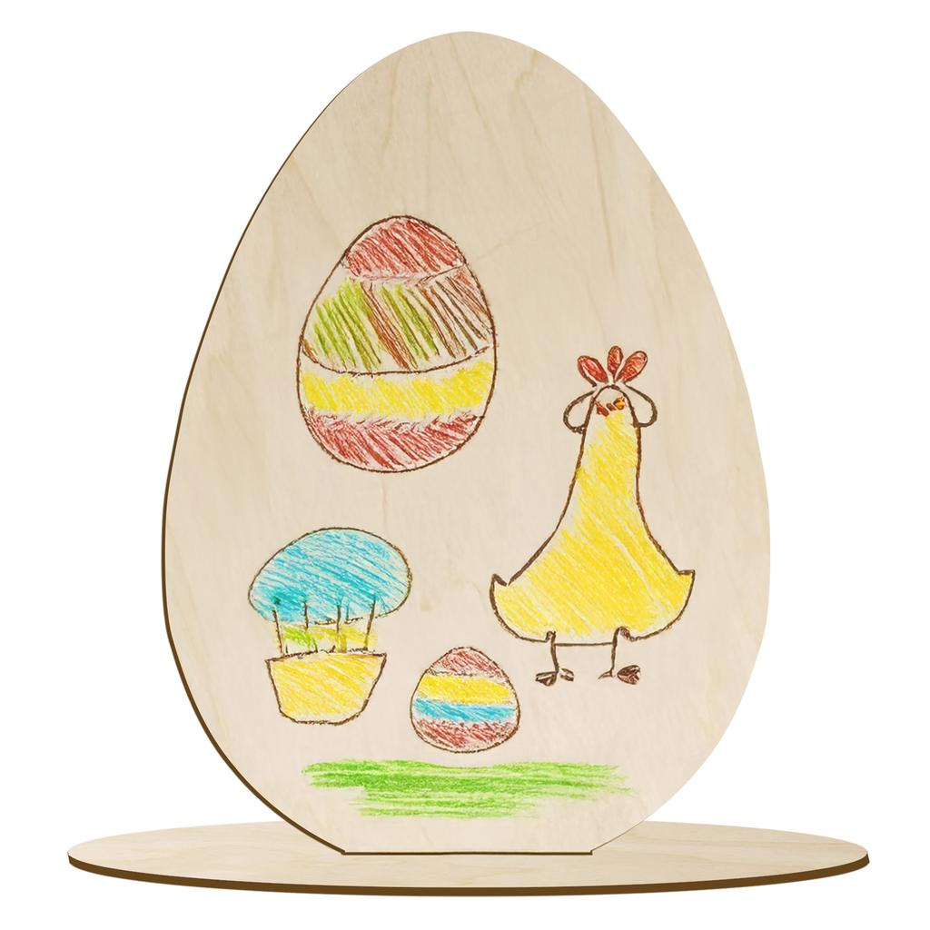 Wooden egg figurine 1 pc. made of plywood on a 15 cm base Easter
