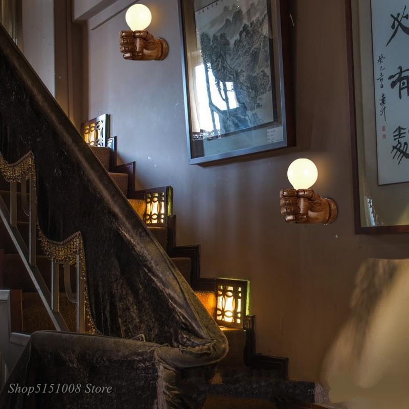 Loft Style Nordic Resin Metal Wall Sconce Art Decor Left Hand Right Hand Bedside Wall Light For Home  Wall Lamp Indoor Lighting