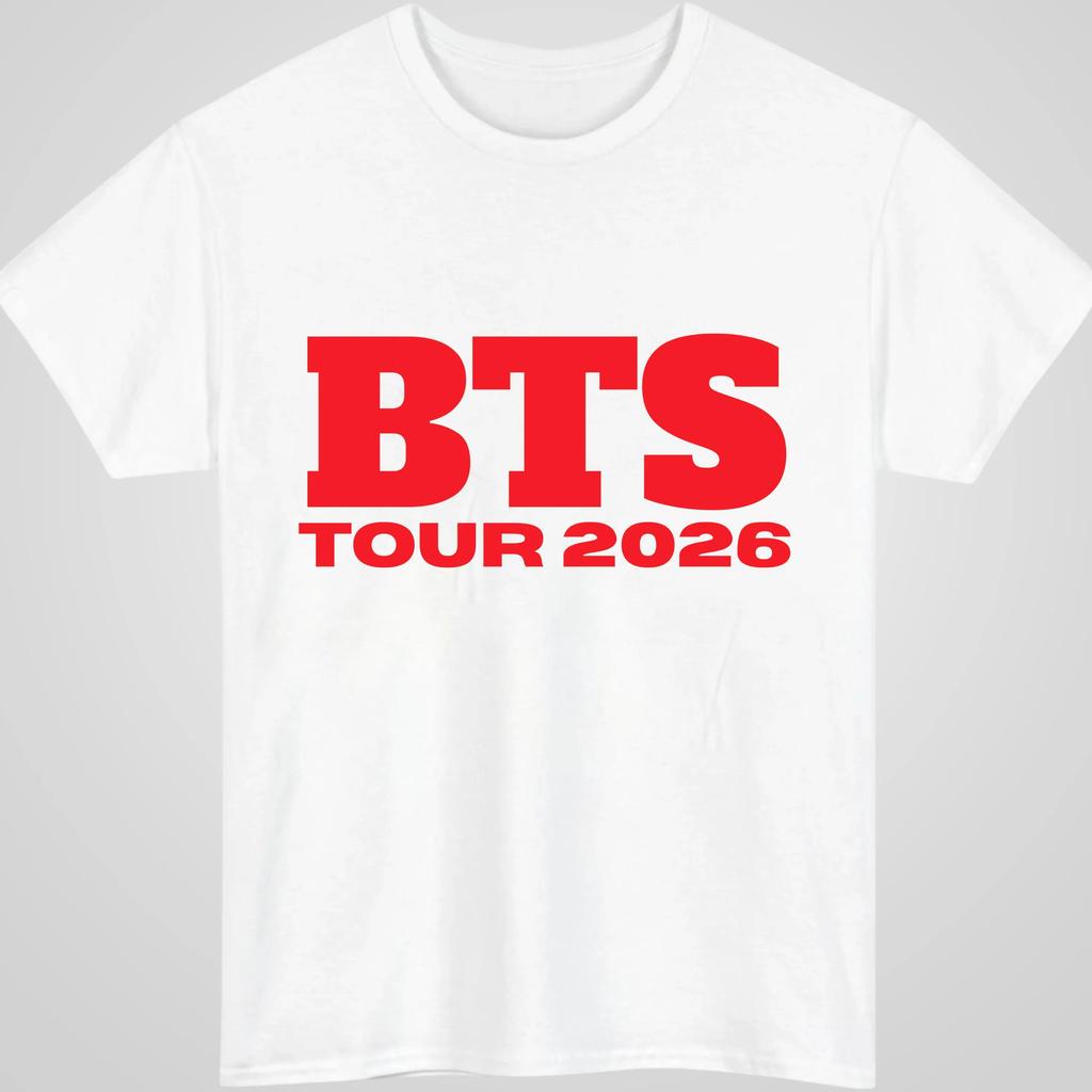 Hot Sale BTS Tour 2026 Inspired Graphic Tee Unisex Cotton Casual Concert Style Short Sleeves