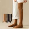 Утолщенные женские чулки однотонные чулки до бедра Харадзюку высокие гольфы осенне-зимние