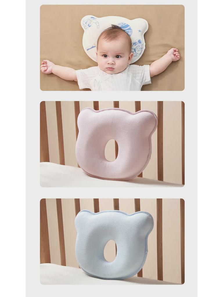 Memory Foam Baby Head Shaping Pillow for Newborns (0-12 Months) - All-Season Use