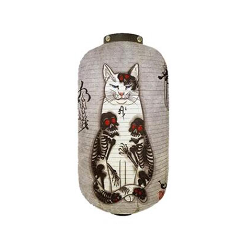 Japanese Style Samurai Cat Hanging Lamp Party Decor Gothic Samurai Cat Lantern Restaurant Izakaya Sushi Shop Advertising Sign