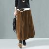 Plus Size Autumn Winter Elastic Waist Corduroy A-line Skirts