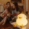 Утка Ночник Anywin Music Duck Милый Силиконовый Светильник-Утка Ночник для Детской Перезаряжаемый 3 Уровня Яркости Таймер Креативный Подарок на День Рождения для Детской