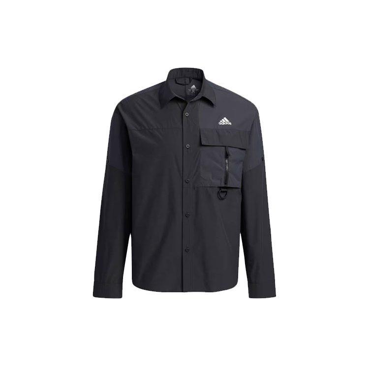 adidas Рубашки Мужские Черные Лацканы Умеренный Прямой Крой H13776