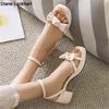 Мода Мода Повседневные Массивные Высокие Каблуки Сандалии для Женщин 2025 Лето Открытый Носок Элегантный Бант Платформа Сандалии Женские Вечерние Туфли 31 32