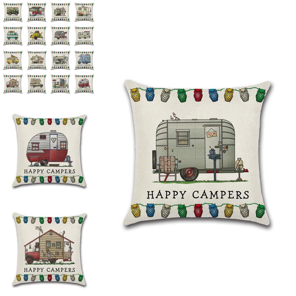 Декоративная наволочка на подушку-плед для дивана Happy Campers, идеально подходящая для домашнего декора