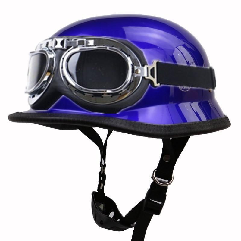 Outdoor Cycling Half Helmet Retro Style Harley Electric Bike DOT Approved With Goggles