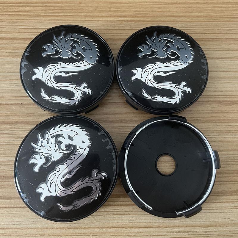 DBS3 4pcs/set Universal 56mm 60mm Dragon Emblem Car Wheel Center Hub Cap Dust-Proof Sticker Covers