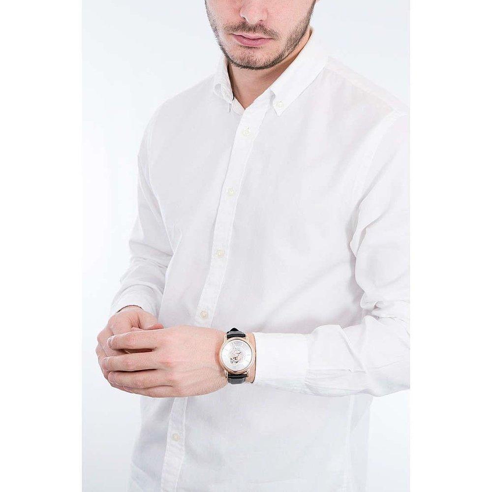 Emporio Armani AR60013 Автоматические мужские часы с черным кожаным ремешком