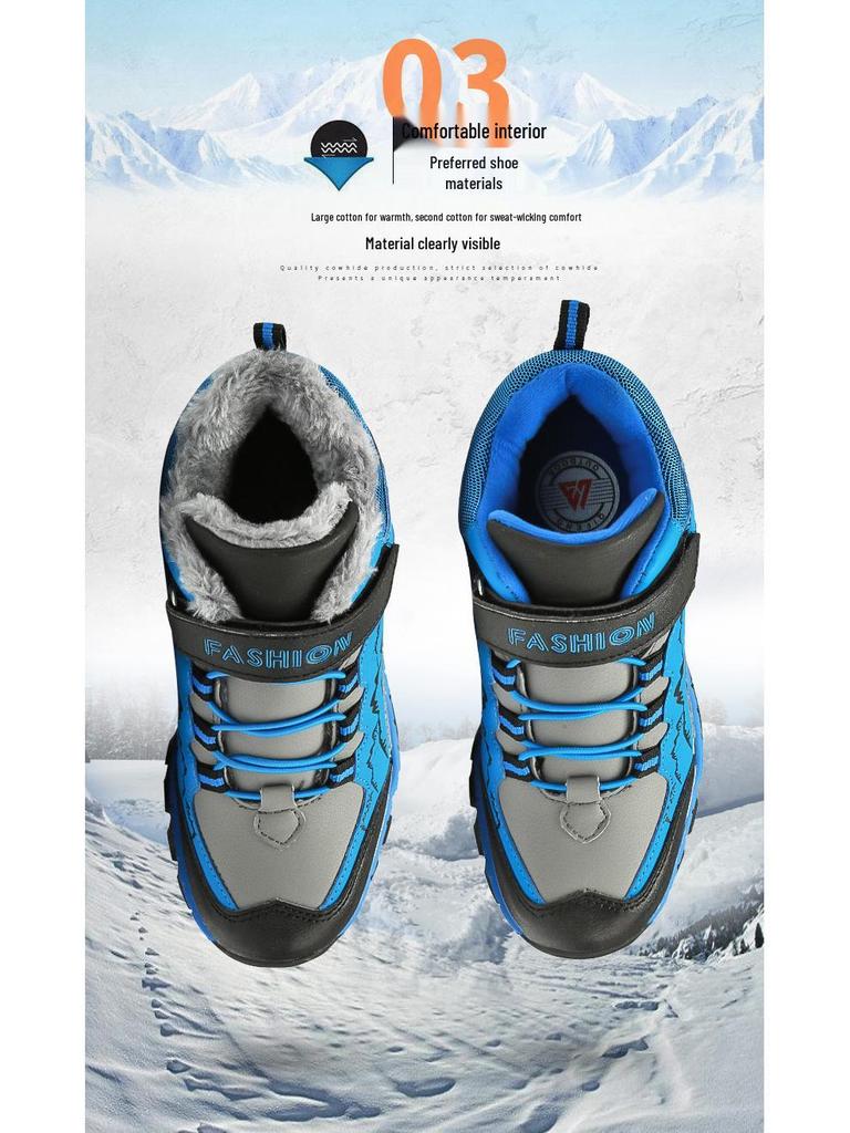 Детские спортивные кроссовки с высоким верхом, обувь для походов, путешествий и зимние ботинки больших размеров, с металлическими когтями