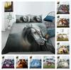 3D Horse Series Bedding Set Cartoon Animal Pattern Quilt Cover Pillow Case 2 or 3 Pieces Suitable for Home Decoration In Animal Lover Rooms