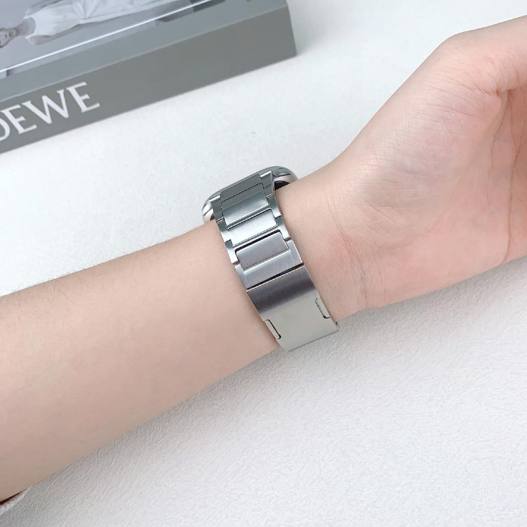 Wrist Strap for Apple Watch Series 10 9 8 7 SE 6 5 4 3 2 1 42mm 41mm 40mm 38mm One-Bead Stainless Steel Watch Band