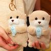 10/1pcs Cute Otters Holding Fish Plush Doll Keyrings Lightweight Hanging Pendant Props For School Bag Key Wallet Doll Toy Gifts