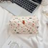 Fresh Quilted Girls' Cosmetic Bag: Large Capacity, Cute Storage, Zippered Pencil Case