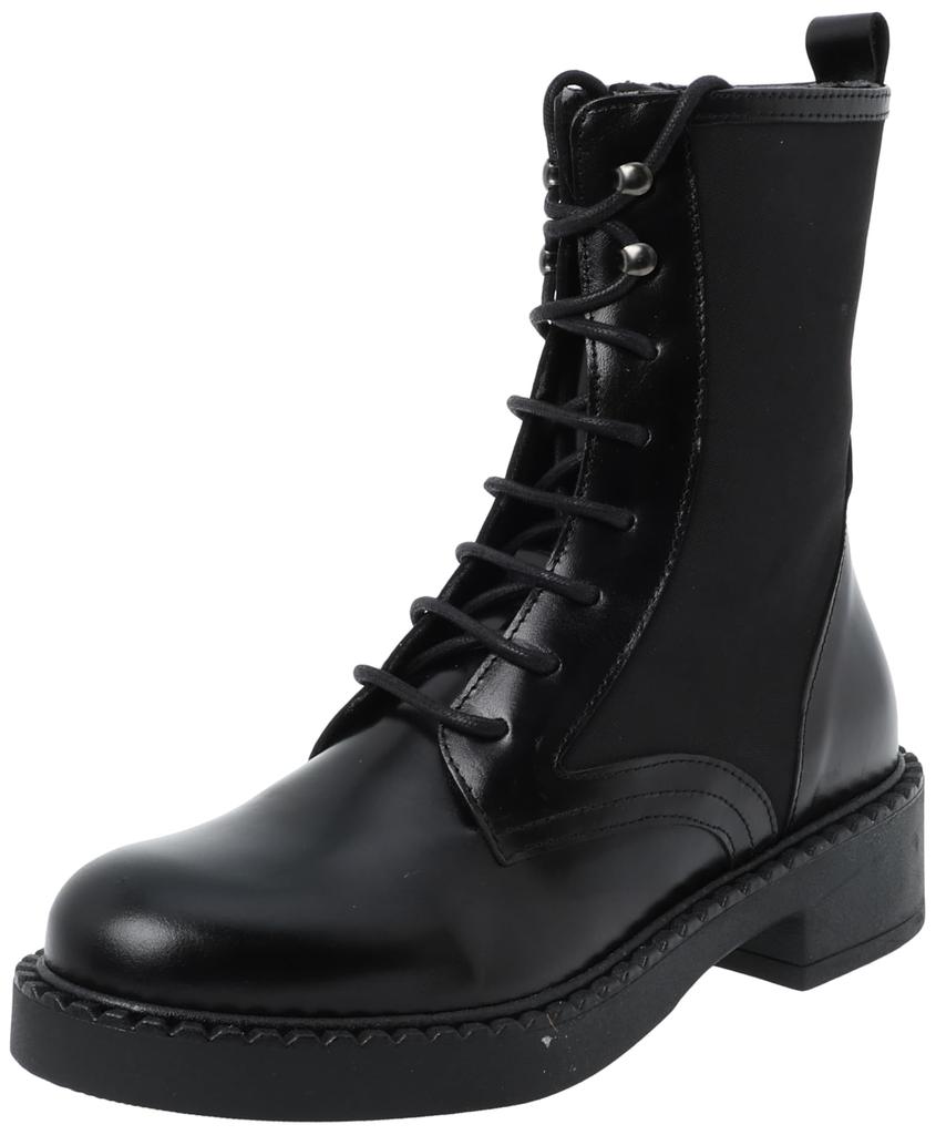 Bontre Combat Black Boots, Lace-up Boots,