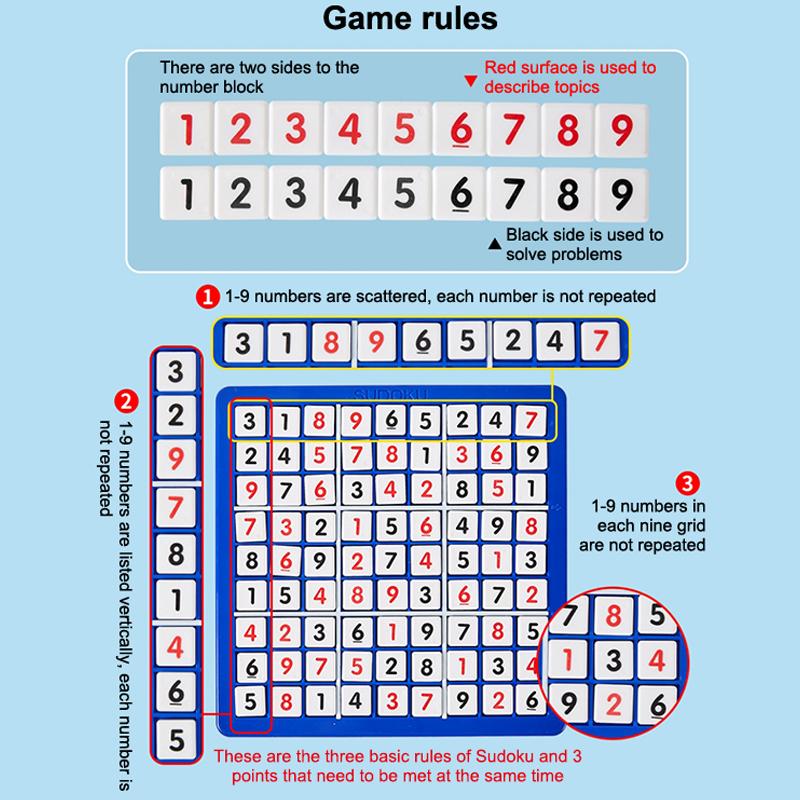 Sudoku Board Game Montessori Educational Digits Inference Logic Games For Children Classic Board Number Games Toys