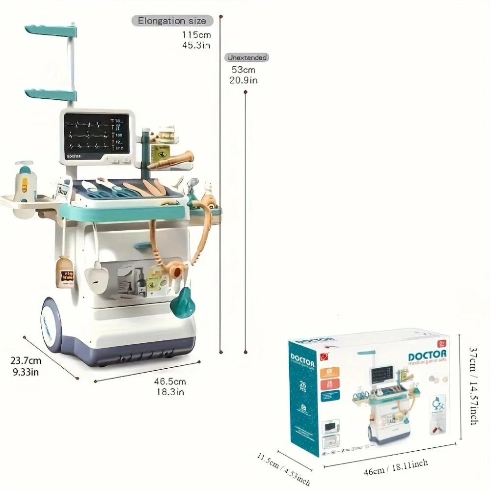 Нетоксичный набор доктора игрушка для ролевых игр Доктор Медсестра Больничные игры Малыши Медицинская тележка Набор со звуками Игрушка для детей 3-5 лет