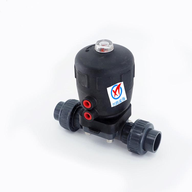 UPVC Acid & Alkali Resistant Pneumatic Diaphragm Valve - Double Union PPH Polypropylene