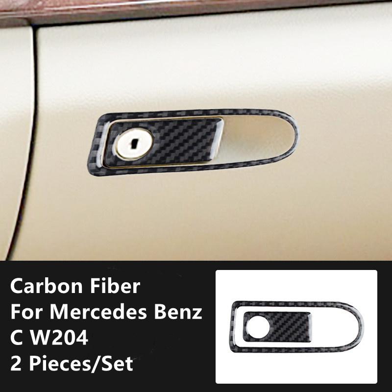 Углеродное волокно, модификация салона автомобиля, накладка, полоски, декоративные наклейки для Mercedes Benz C W204, внутренняя отделка автомобиля