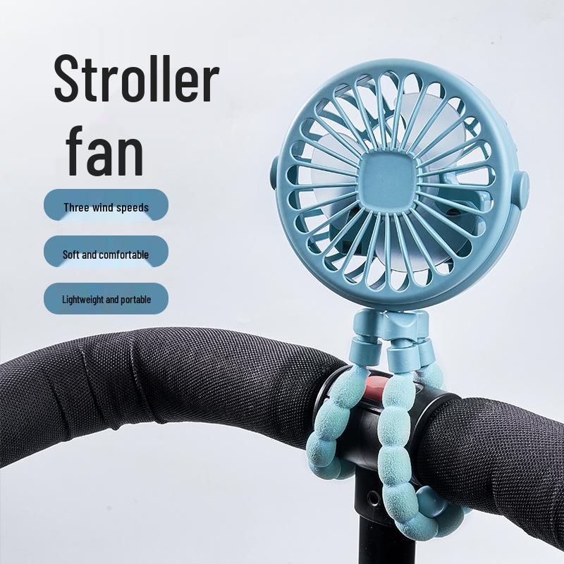 Octopus Portable Student Stroller Fan: Cute Handheld and Desktop Electric Fan