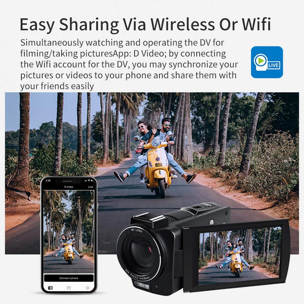 Цифровая видеокамера ORDRO HDR-AX10 4K, Wi-Fi, видеокамера, DV-рекордер, 3,5-дюймовая сенсорная панель IPS, 30 МП, 30X