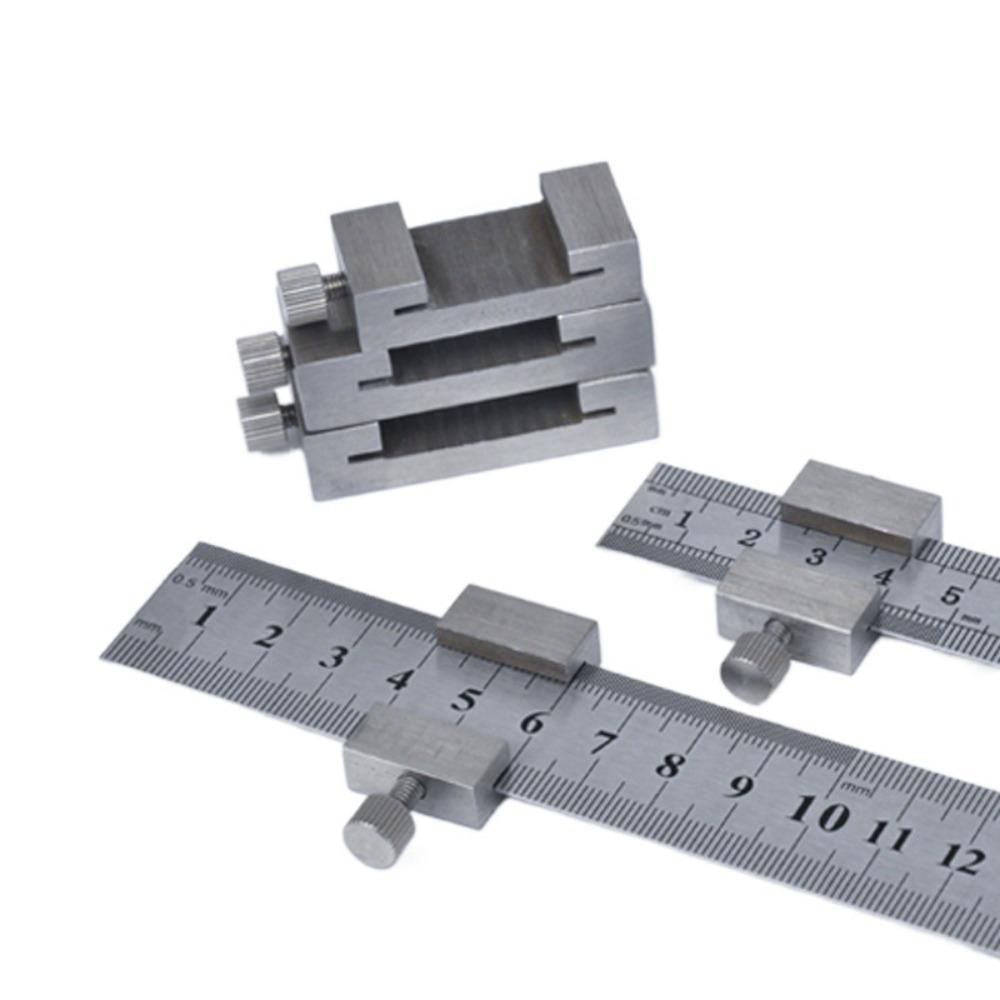 Adjustable Steel Ruler Positioning Block Square Marking Gauge Brass Angle Scriber Line  Home