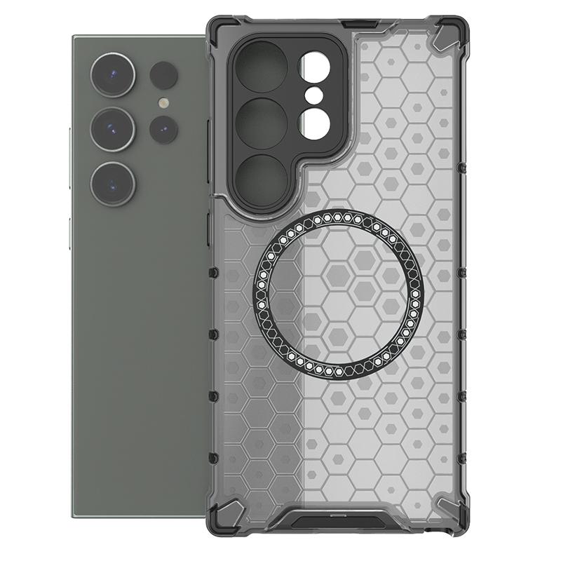 Магнитный беспроводной зарядный бронированный чехол Airbag для Samsung Galaxy S23 S24 Plus Ultra FE A35 A55 5G PC TPU резиновый противоударный чехол