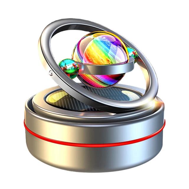 Автомобильный освежитель воздуха Planet Solar, автомобильные духи, автомобильная ароматерапия, алюминиевый сплав, двойное кольцо, подвеска, вращающийся орнамент